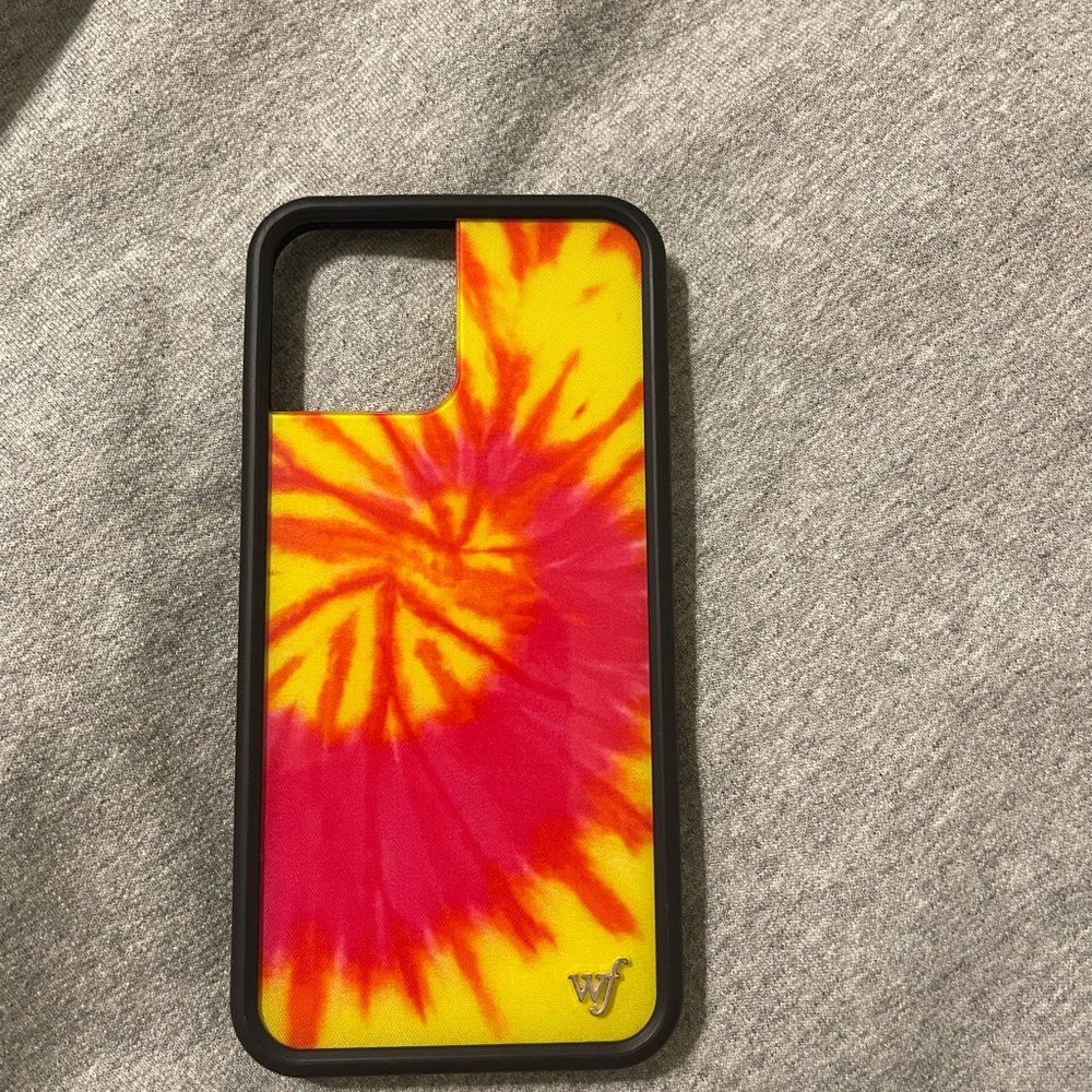 Yellow and pink tie dye wildflower case. Iphone 12 Pro Max